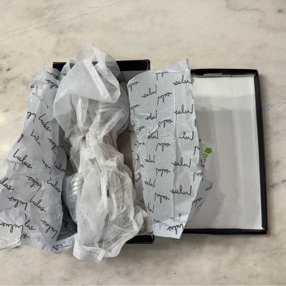 LULU’S • Metallic Silver Strappy Heels - Picture 8 of 8